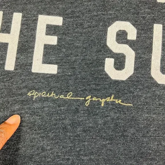 Spiritual Gangster Womens Cropped Tank Top Gray Sleeveless Workout Casual MEDIUM - Picture 3 of 10